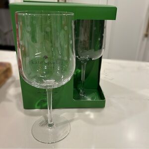Kate Spade Polka Dot Wine Glass Set of 4 New in box
